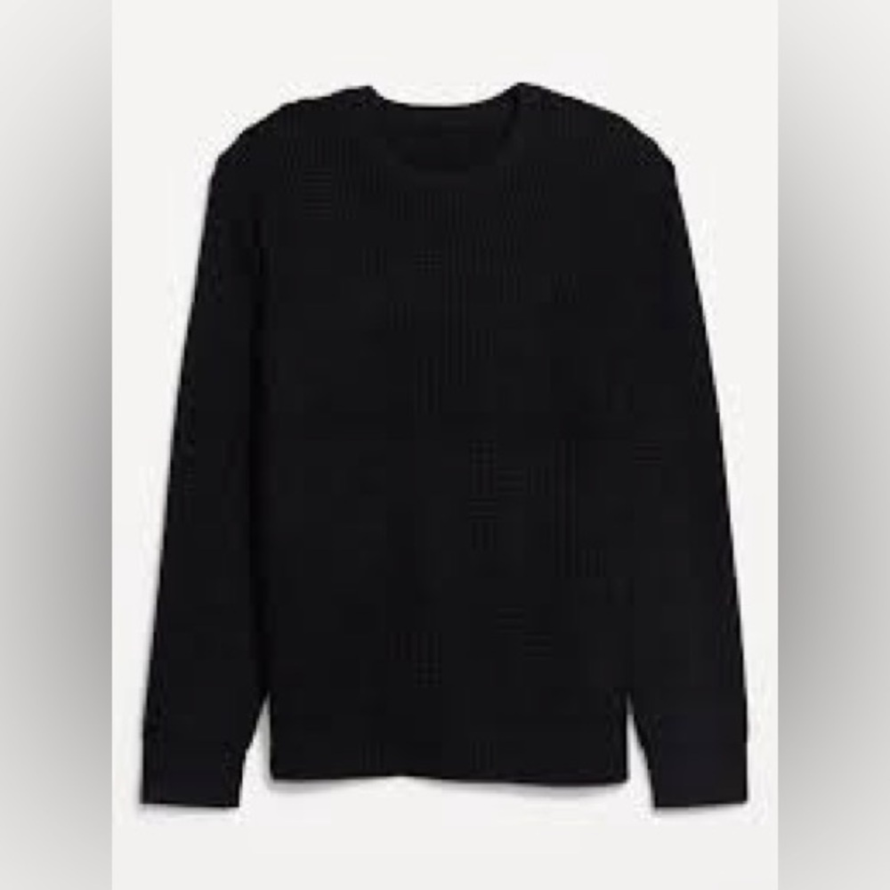 Old Navy. Cozy Waffle Texture Crew Neck Sweater. Black Jack. Size Small.